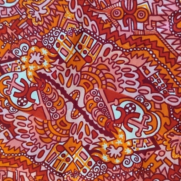 Glentex Vintage Scarf Rectangle Acetate Made In Japan Geometric Boho - Picture 5 of 8